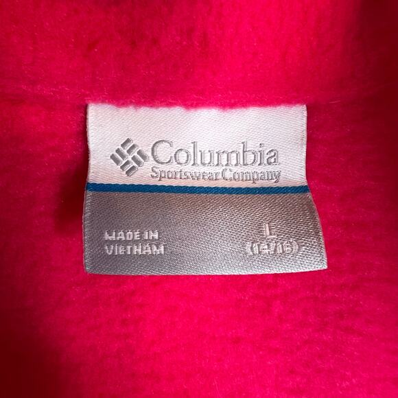 Columbia Fleece Jacket Bright Pink Full Zip Soft Warm Girls Youth L (14/16) - Picture 8 of 8